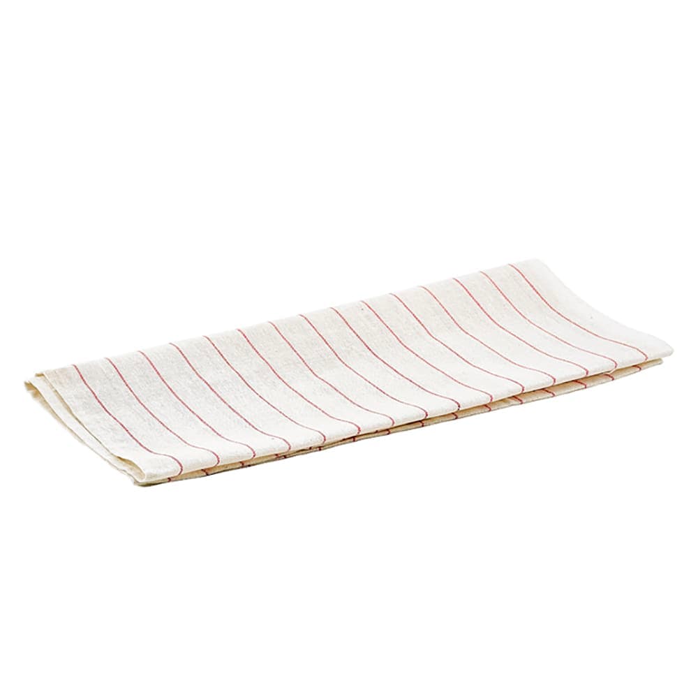 Winco BTGP-21 White Glass Polishing Towel w/ Red Pin Strips, 16" x 29", Lint-Free