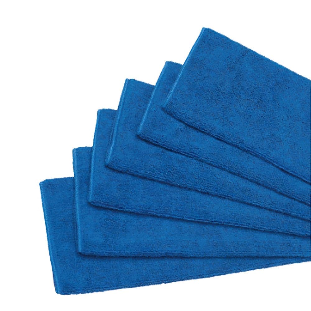 Winco BTM-16B 16" Square Bar Towel Set - Microfiber, Blue
