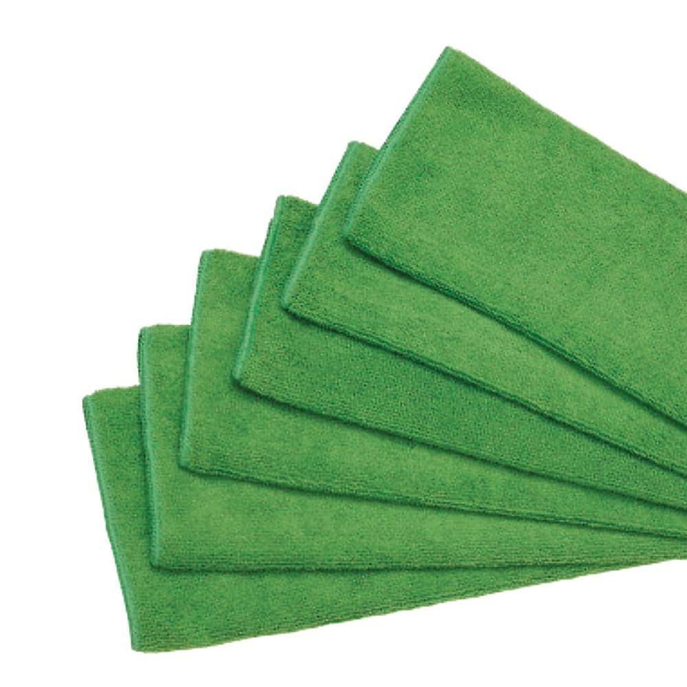 Winco BTM-16G 16" Square Bar Towel Set - Microfiber, Green