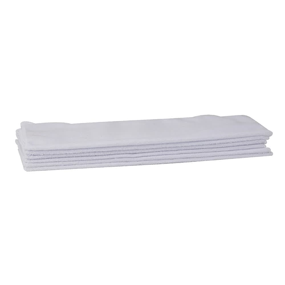 Winco BTM-16W 16" Square Bar Towel Set - Microfiber, White