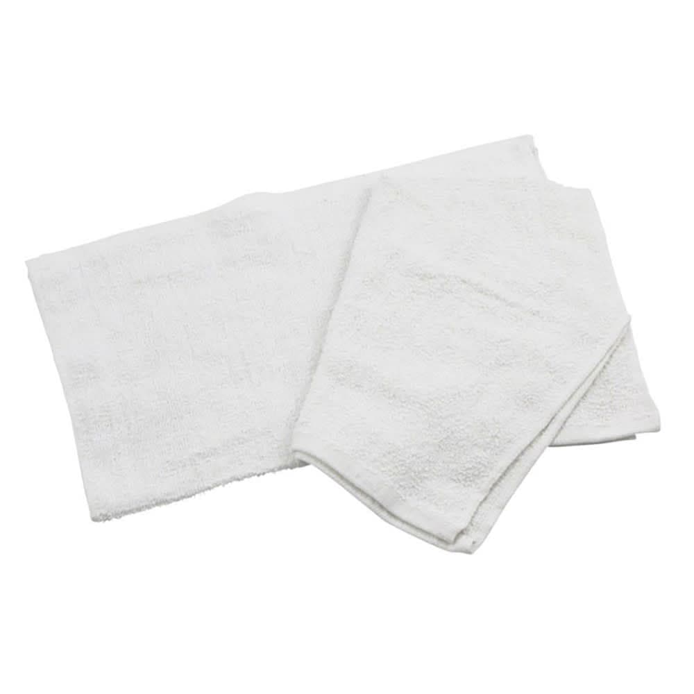 Winco BTW-30 White Cotton Bar Towel, 16" x 19"