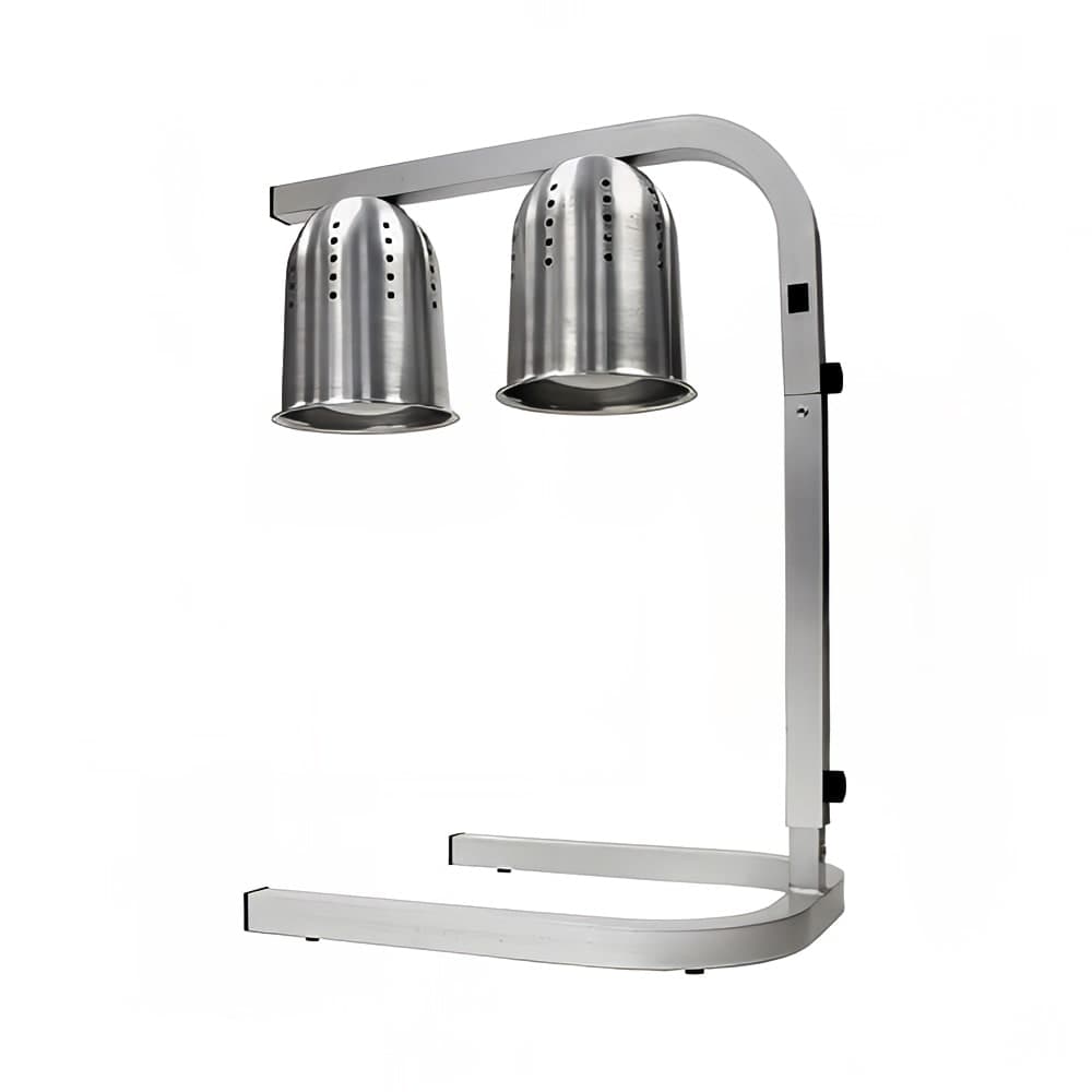 Winco EHL-2 2 Bulb Heat Lamp w/ Adjustable Arm, Aluminum, 120v