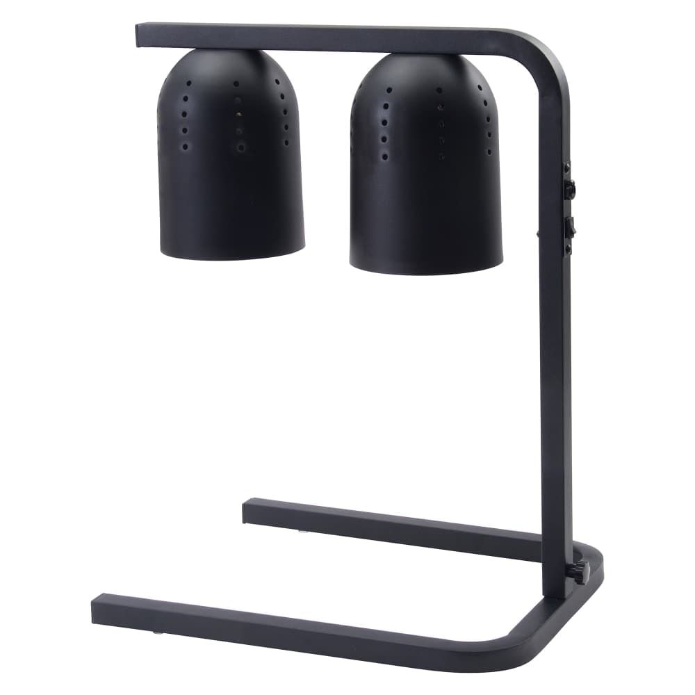 Winco EHL-3C 2 Bulb Heat Lamp w/ Adjustable Arm - Black, 120v