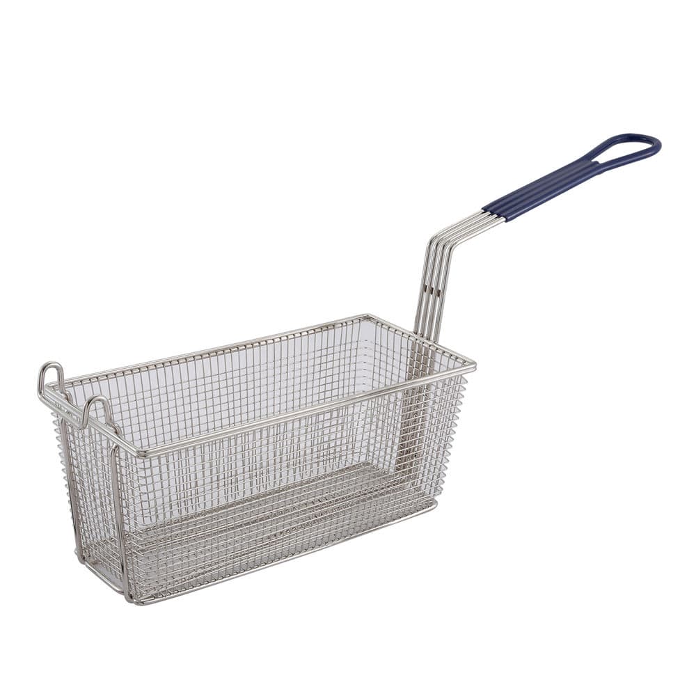 Winco FB-20 Fryer Basket w/ Coated Handle & Front Hook, 13 1/4" x 5 5/8" x 5 5/8"