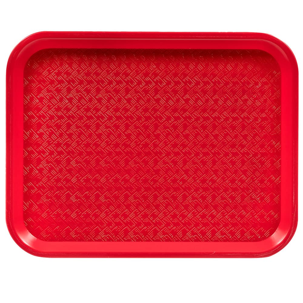 Winco FFT-1014R Plastic Fast Food Tray - 14"L x 10"W, Red