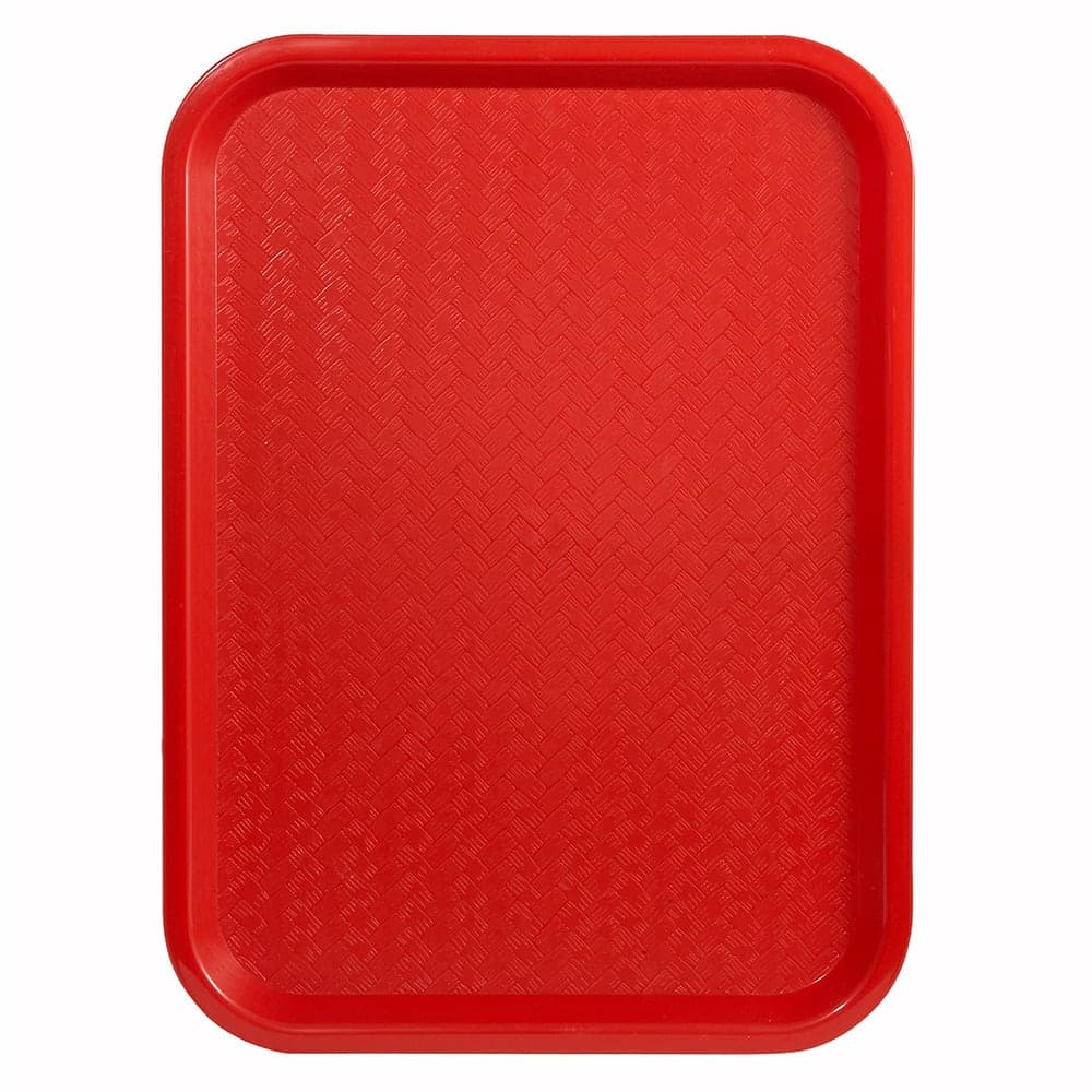 Winco FFT-1216R Plastic Cafeteria Tray - 16"L x 12"W, Red