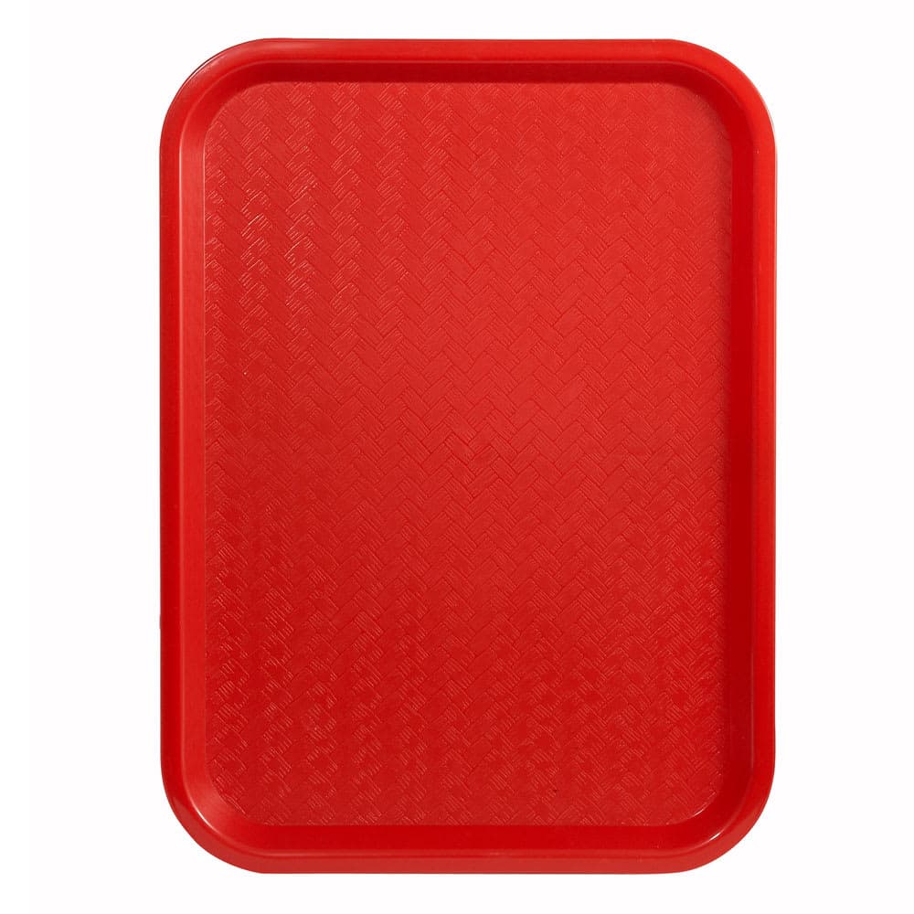 Winco FFT-1418R Plastic Fast Food Tray - 18"L x 14"W, Red