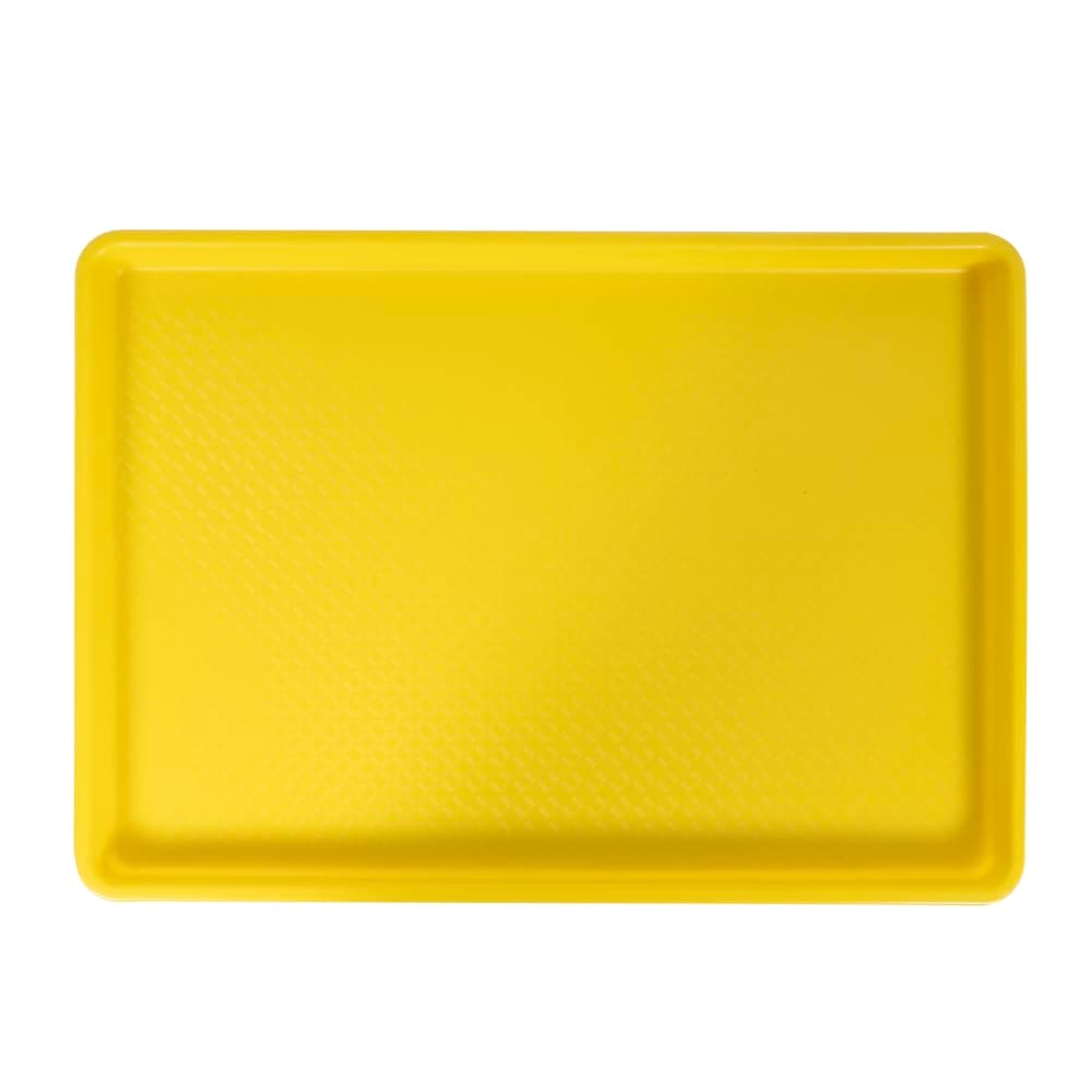 Winco FFT-1826YL Plastic Fast Food Tray - 26"L x 18"W, Yellow