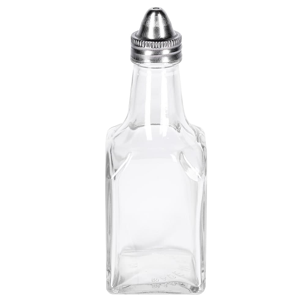 Winco G-104 6 oz Cruet w/ Metal Top - Glass, Clear