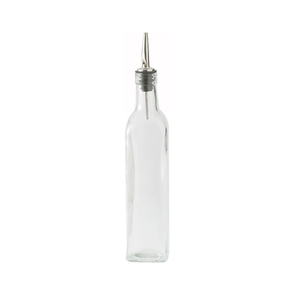 Winco GOB-16 16 oz Cruet w/ Stainless Steel Pourer - Glass, Clear