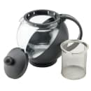Winco GTP-25 25 oz Teapot - Glass, Black/Clear thumbnail 2