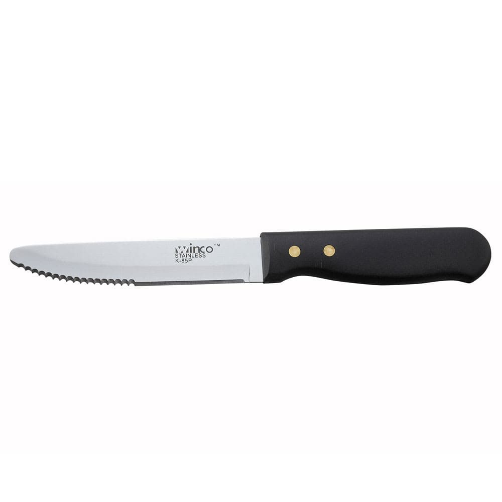 Winco K-85P Jumbo Steak Knife w/ 5" Blade & Plastic Riveted Handle