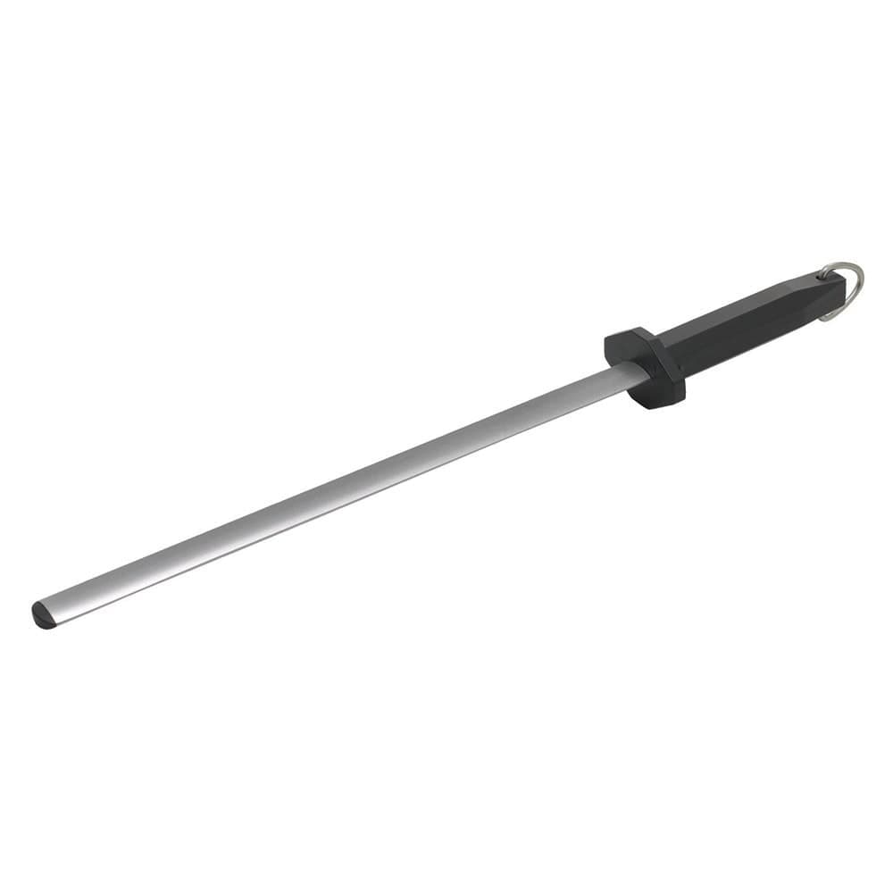 Winco KFP-122 12" Sharpening Steel w/ Extra Fine Grit, Black Handle