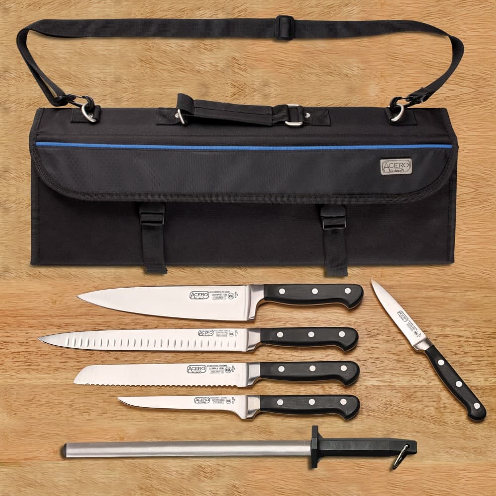 Winco KFP-KITA 7 piece Knife Set w/ Bag