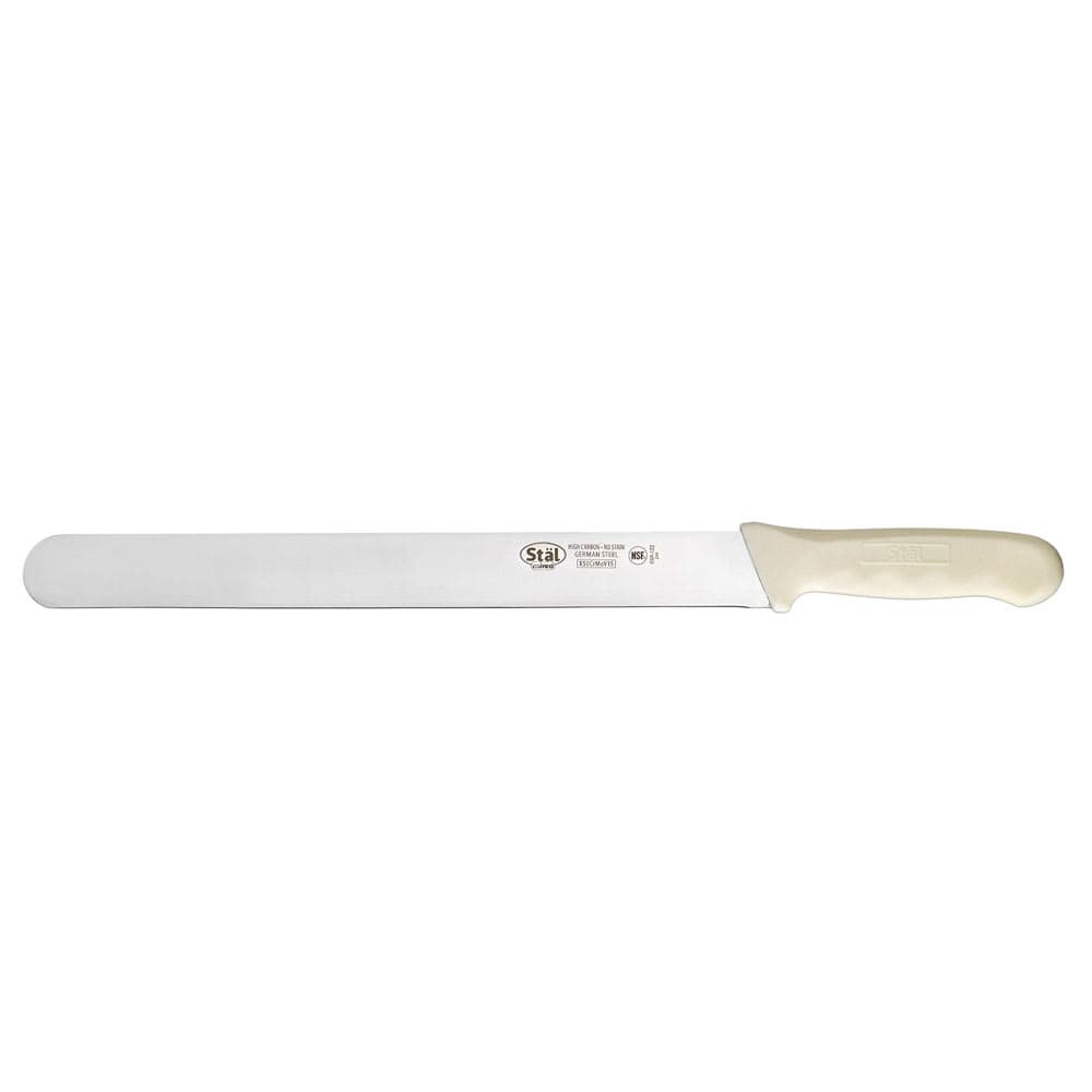 Winco KWP-122 12" Roast Beef Slicer w/ White Polypropylene Handle