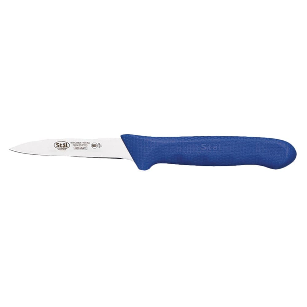 Winco KWP-30U 3 1/4" Paring Knife w/ Blue Polypropylene Handle, High Carbon Stainless Steel