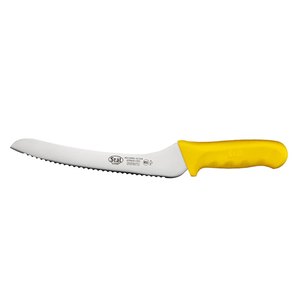 Winco KWP-92Y 9" Bread Knife w/ High Carbon Steel Blade & Yellow Poly Handle