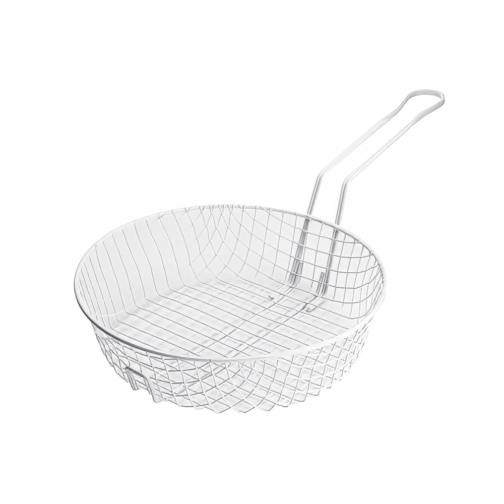 Winco MSBW-12 Breading Basket w/ Uncoated Handle - 12"D x 3"H, Round