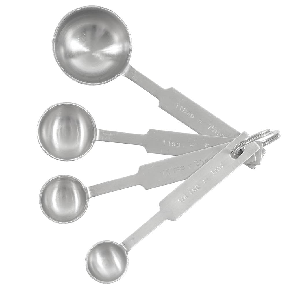 Winco MSPD-4X 4 Piece Deluxe Measuring Spoon Set, Stainless