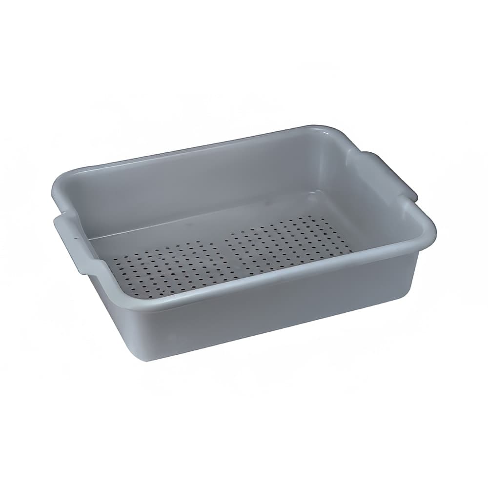 Winco PLP-5G Bus Box - 21 1/4" x 15 3/8" x 6 1/2", Perforated, Gray