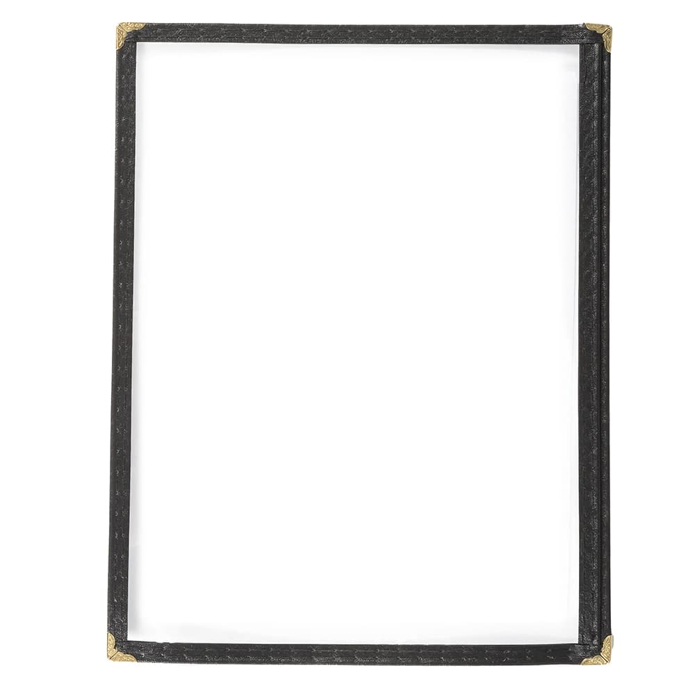Winco PMC-9K Single Menu Cover, 9 1/2 x 12", Black