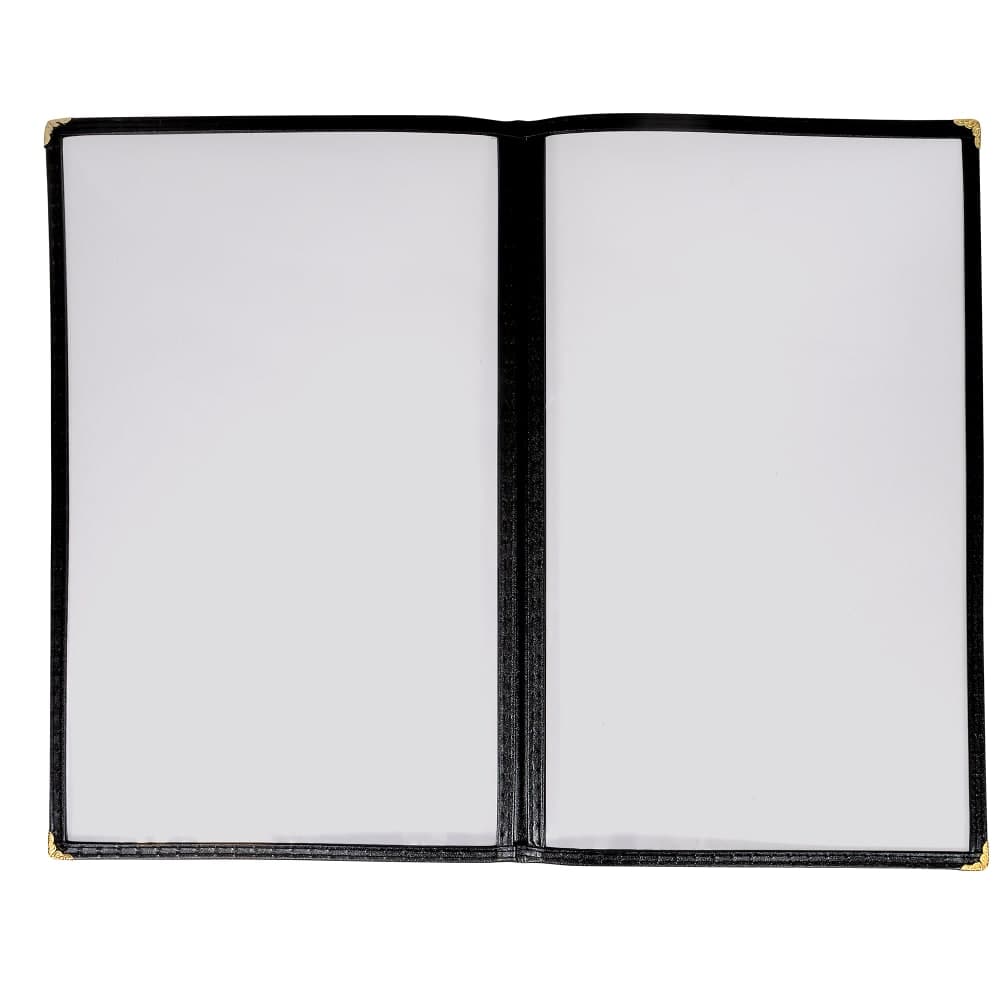 Winco PMCD-14K Double Fold Menu Cover, 8 1/2 x 14", Black