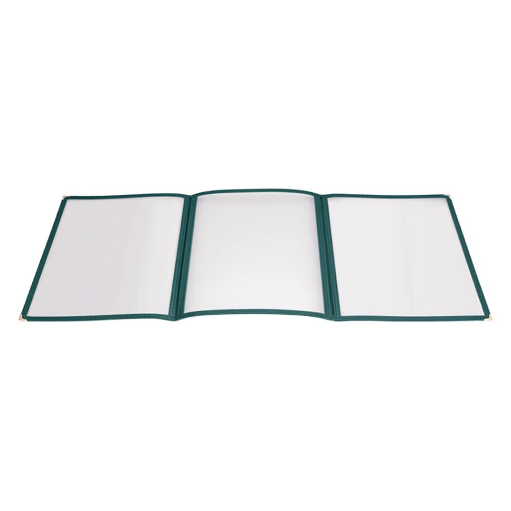 Winco PMCT-9G Tri Fold Menu Cover, 9 1/2 x 12", Green