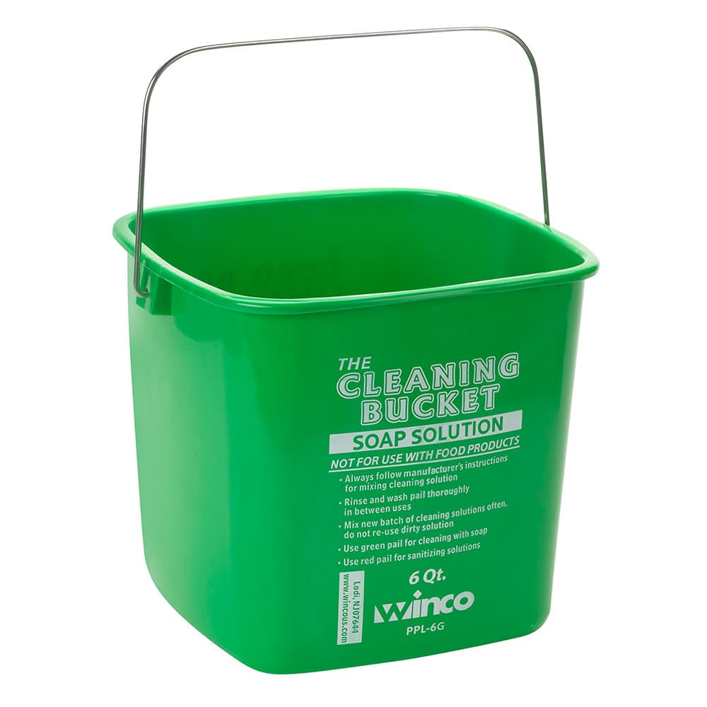 Winco PPL-6G 6 qt Cleaning Bucket - Plastic, Green