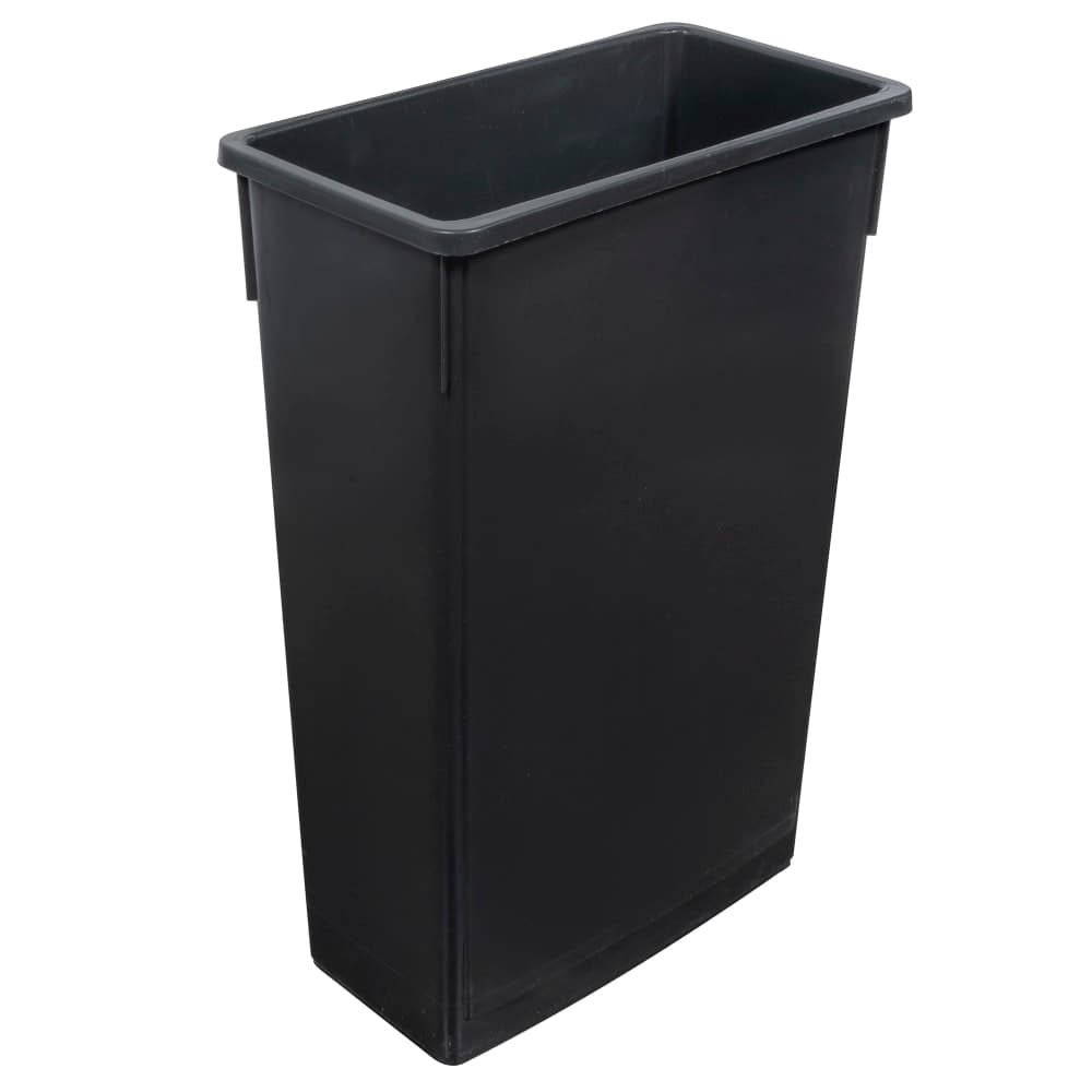 Winco PTC-23K 23 gal Rectangle Slim Trash Can, 20 1/8"L x 10 7/8"W x 29 7/8"H, Black