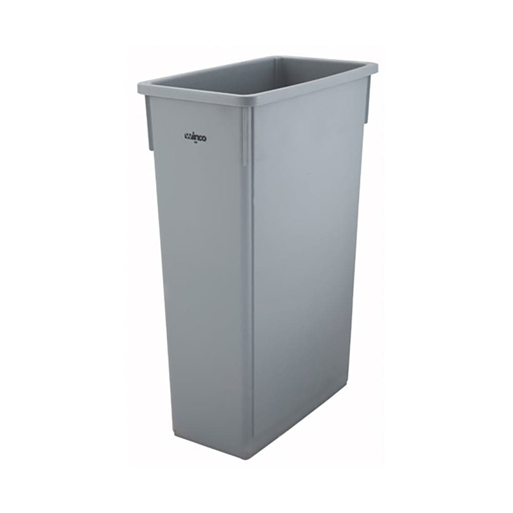 Winco PTC-23SG 23 gal Rectangle Slim Trash Can, 20 1/8"L x 10 7/8"W x 29 7/8"H, Gray