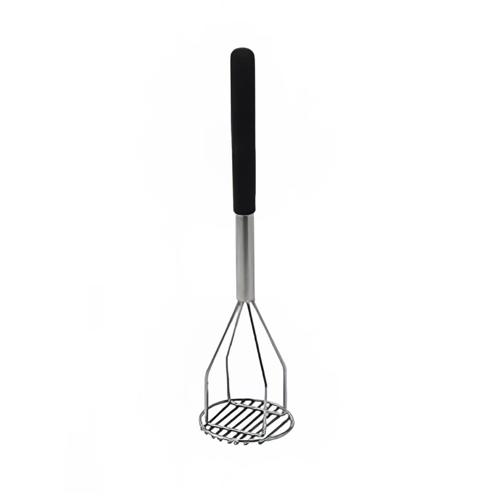 Winco PTMP-18R 18" Round Potato Masher w/ Black Polypropylene Handle Sleeve