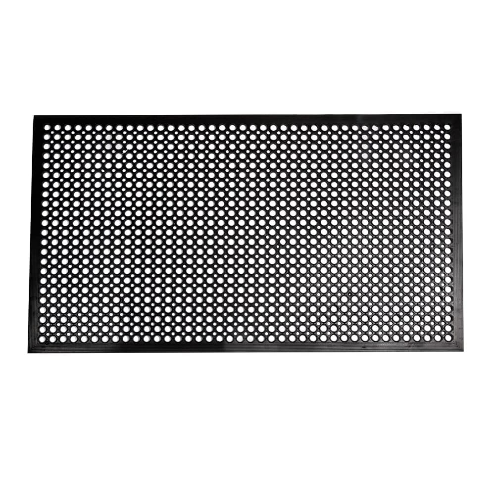 Winco RBM-35K Anti Fatigue Floor Mat w/ Beveled Edges, Rubber, 3' x 5' x  1/2", Black