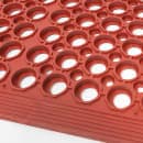 Winco RBM-35R Grease Proof Floor Mat w/ Beveled Edges, Rubber, 3' x 5' x  1/2", Red thumbnail 3