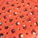 Winco RBM-35R Grease Proof Floor Mat w/ Beveled Edges, Rubber, 3' x 5' x  1/2", Red thumbnail 4