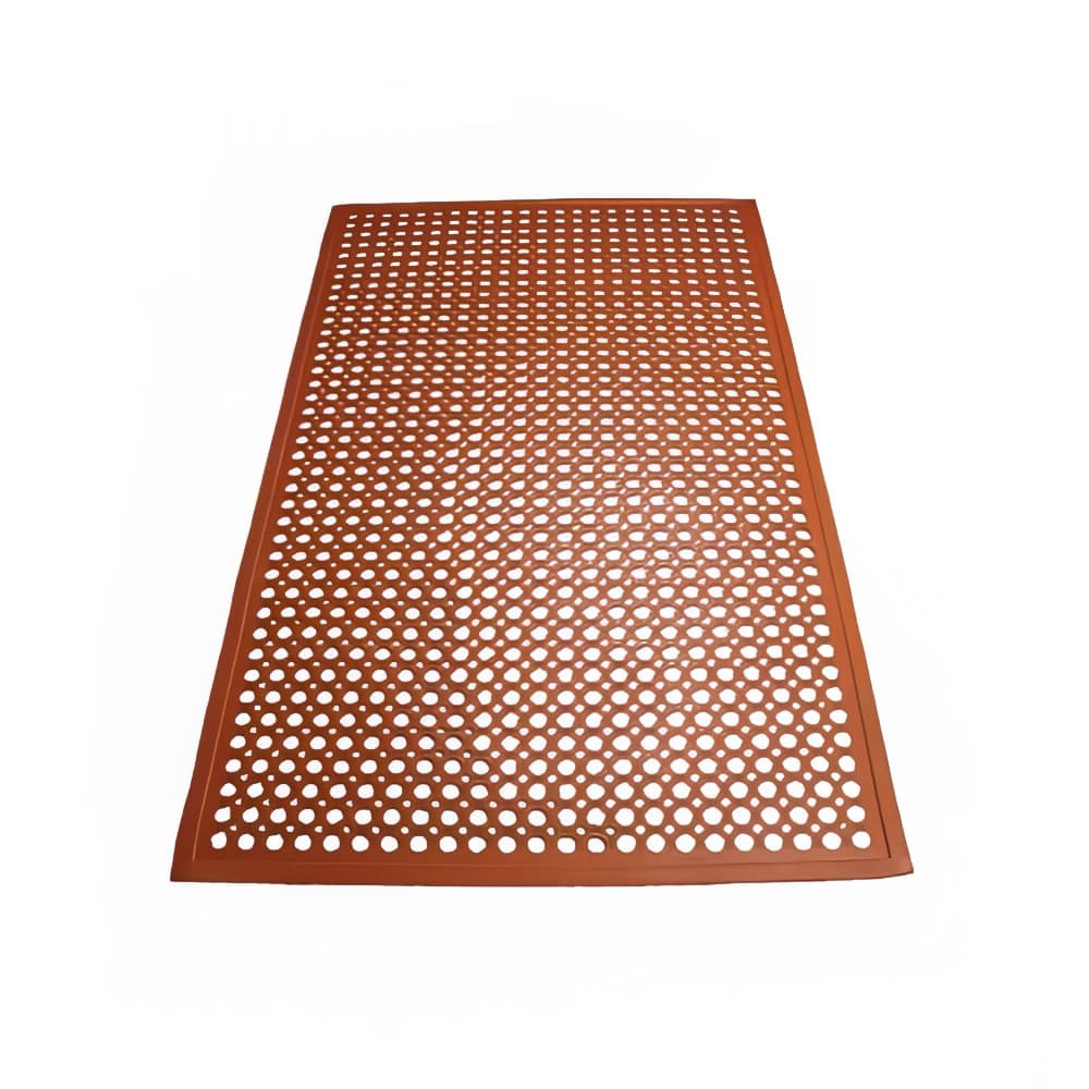 Winco RBM-35R-R Anti Fatigue Floor Mat - 3' x 5', Rubber, Red