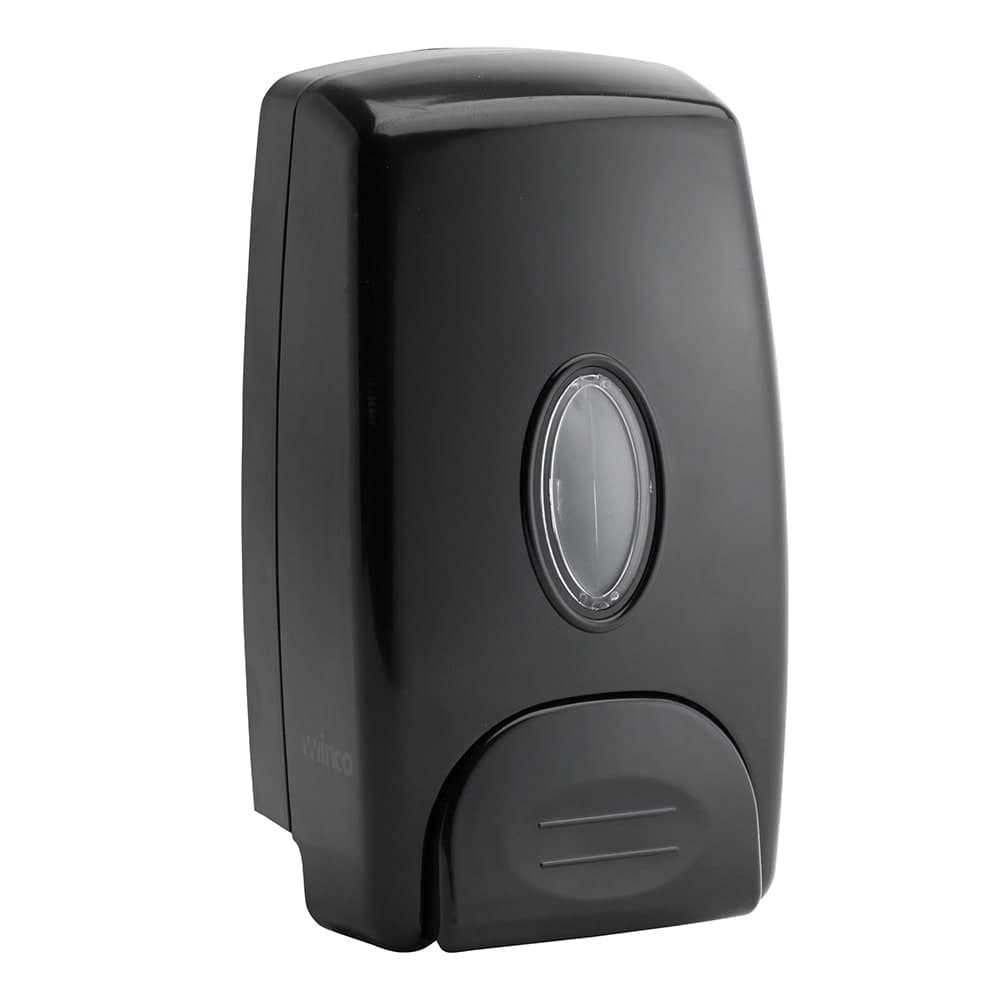 Winco SD-100K 1 liter Wall Mount Manual Soap Dispenser - Plastic, Black