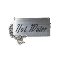 Winco SGN-204 Hanging "Hot Water" Sign - 3 1/2" x 1 3/4", Stainless Steel thumbnail 2