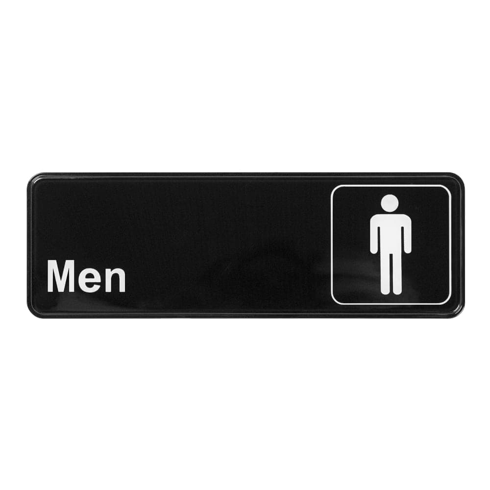 Winco SGN-311 Men Sign w/ Symbol - 3" x 9", Black
