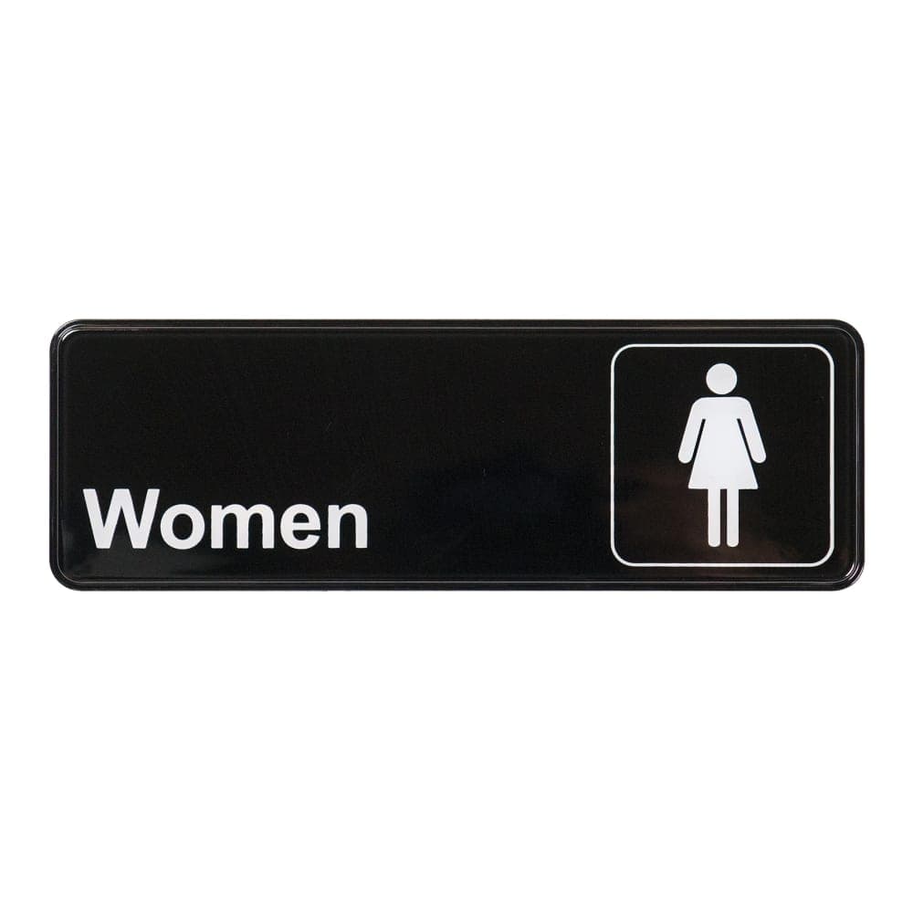Winco SGN-312 Women Sign w/ Symbol - 3" x 9", Black