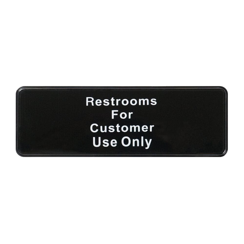 Winco SGN-317 Restrooms For Customer Use Only Sign - 3" x 9", Black