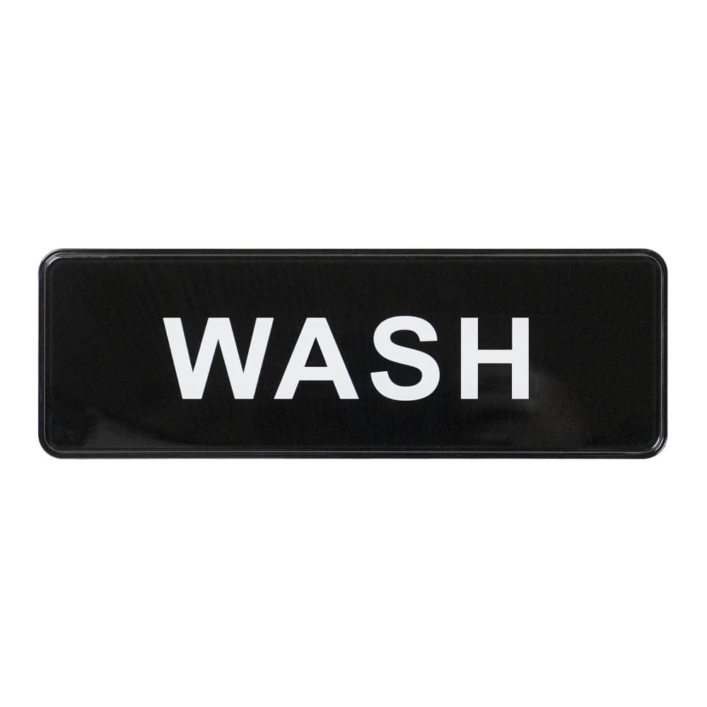 Winco SGN-318 Wash Sign - 3" x 9", Black