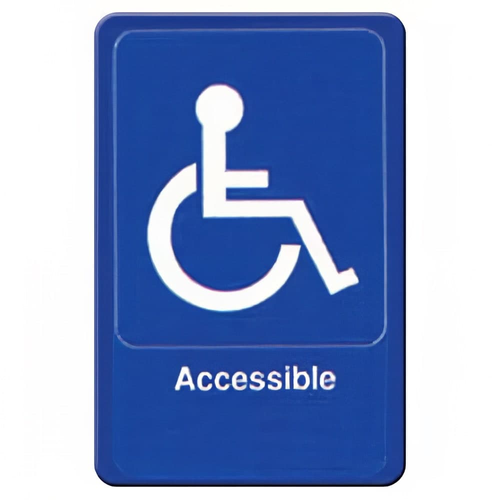 Winco SGN-653B Accessible Sign - 6" x 9", Blue