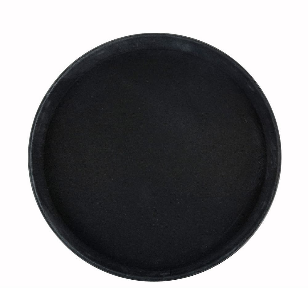 Winco TRH-14K Easy Hold Tray - 14" Round Tray, Black