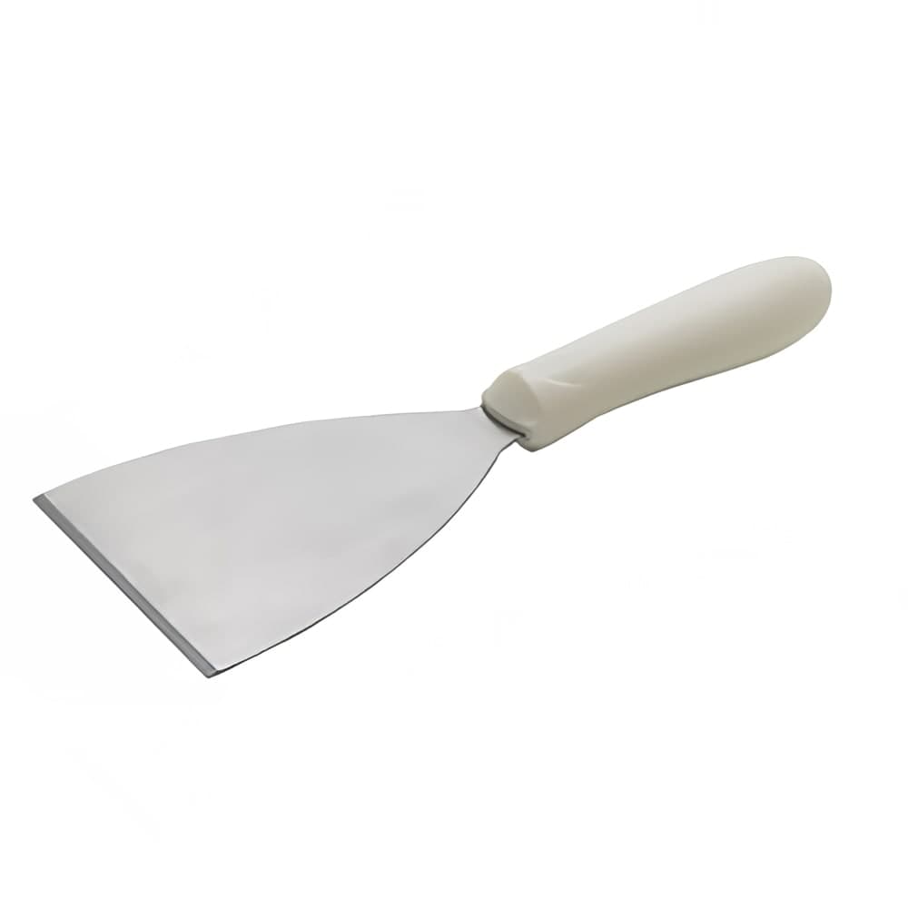 Winco TWP-40 4 7/8" Scraper w/ White Plastic Handle, Stainless Steel