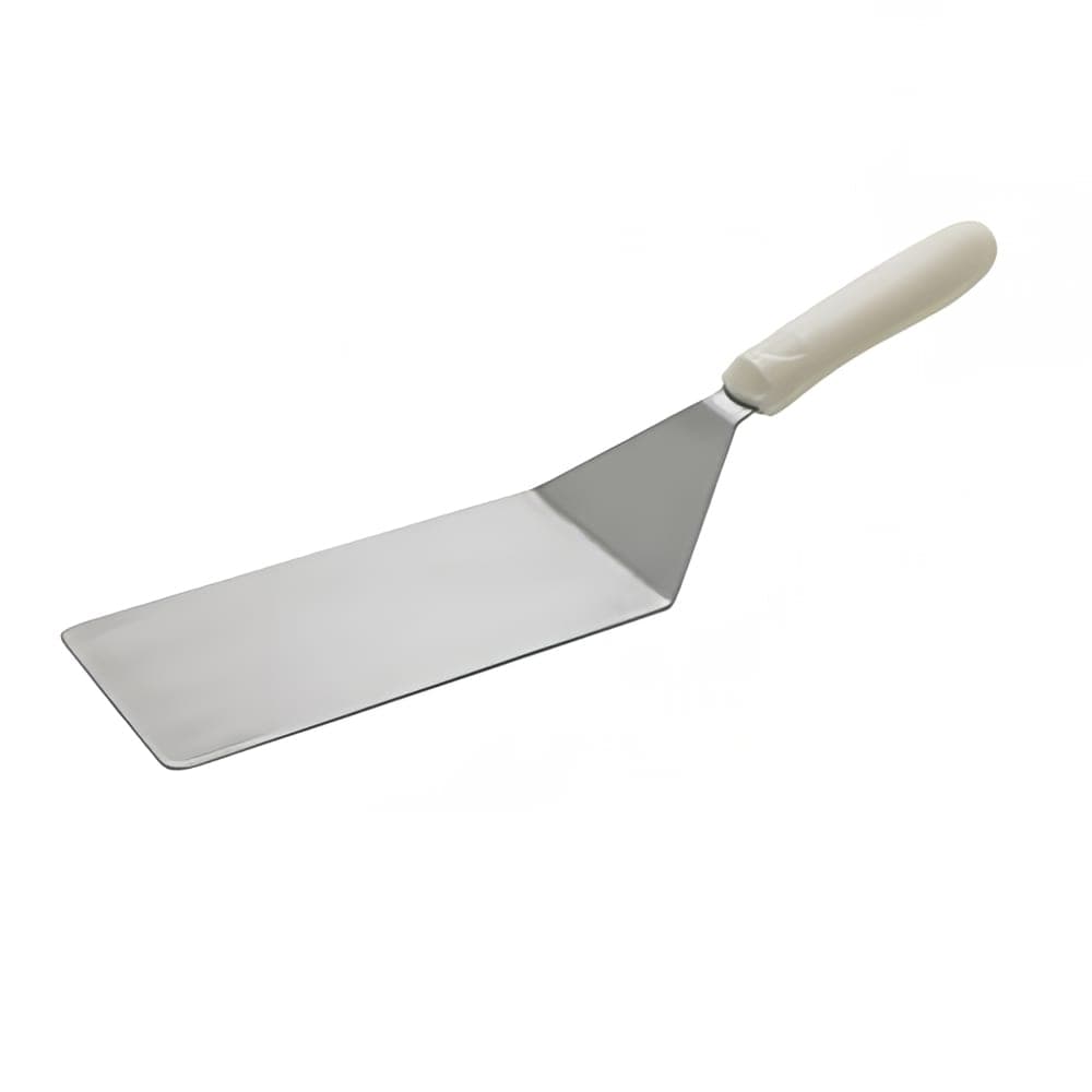 Winco TWP-42 8" x 4" Turner w/ White Polypropylene Handle, Stainless Steel
