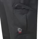 Winco UNF-11KM Cargo Chef's Pants w/ Elastic Waist & Drawstring - Poly/Cotton, Black, Medium thumbnail 2