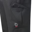 Winco UNF-11KS Cargo Chef's Pants w/ Elastic Waist & Drawstring - Poly/Cotton, Black, Small thumbnail 2