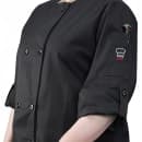 Winco UNF-12KXXL Signature Chef's Jacket w/ Long Sleeves - Poly/Cotton, Black, 2X thumbnail 3