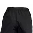 Winco UNF-2KXXL Newbury Chef's Pants w/ Elastic Waist & Drawstring - Poly/Cotton, Black, 2X thumbnail 2