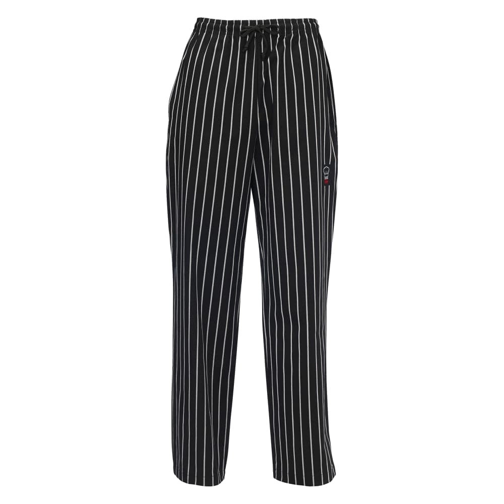 Winco UNF-3CL Poly Cotton Chef Pants, Large, Chalk Stripe